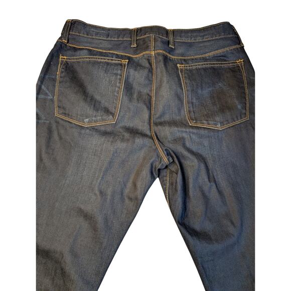 Gap 1969 Jeans Mens 36X32 Blue Dark Wash Cotton Premium Straight Fit Denim - Picture 5 of 9